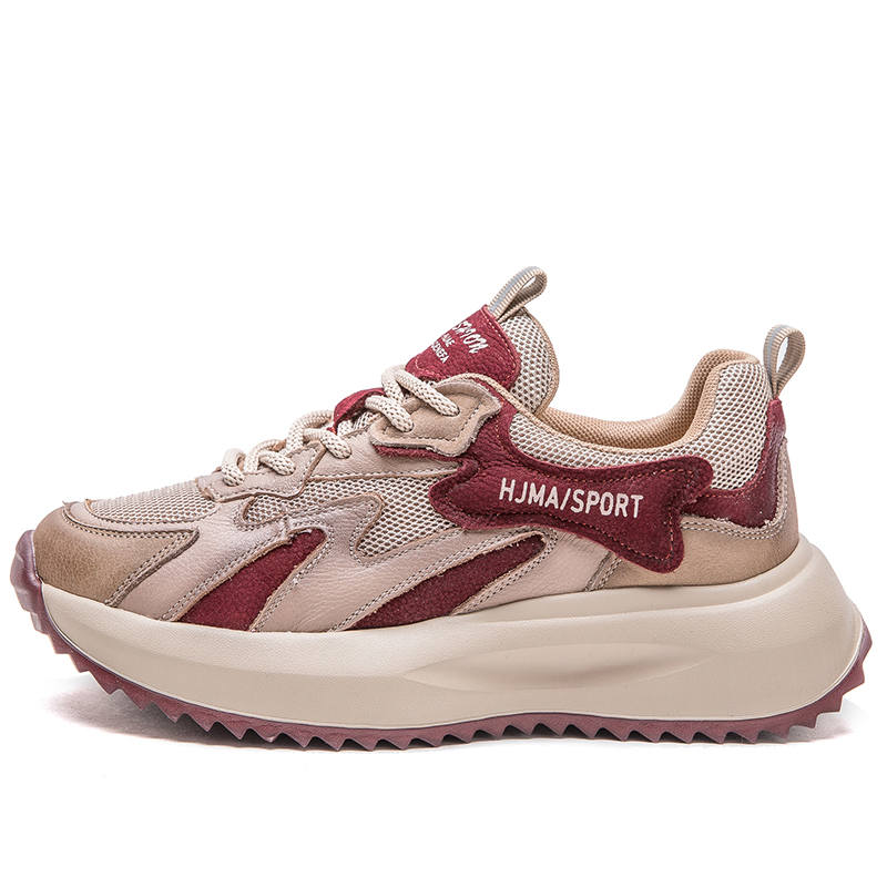 JIEZHOU Top Grain Cow Leather Low top Casual Shoes Women's