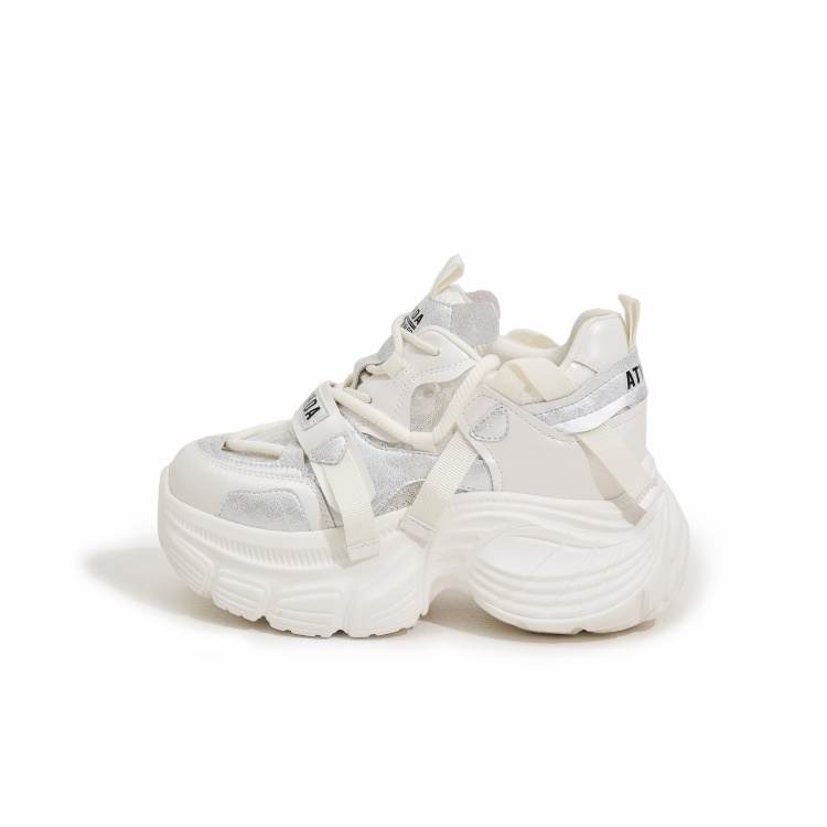 MILANLIANGE Moisture Wicking Abrasion Resistant Breathable Slip Resistant Low top Chunky Sneakers Women's