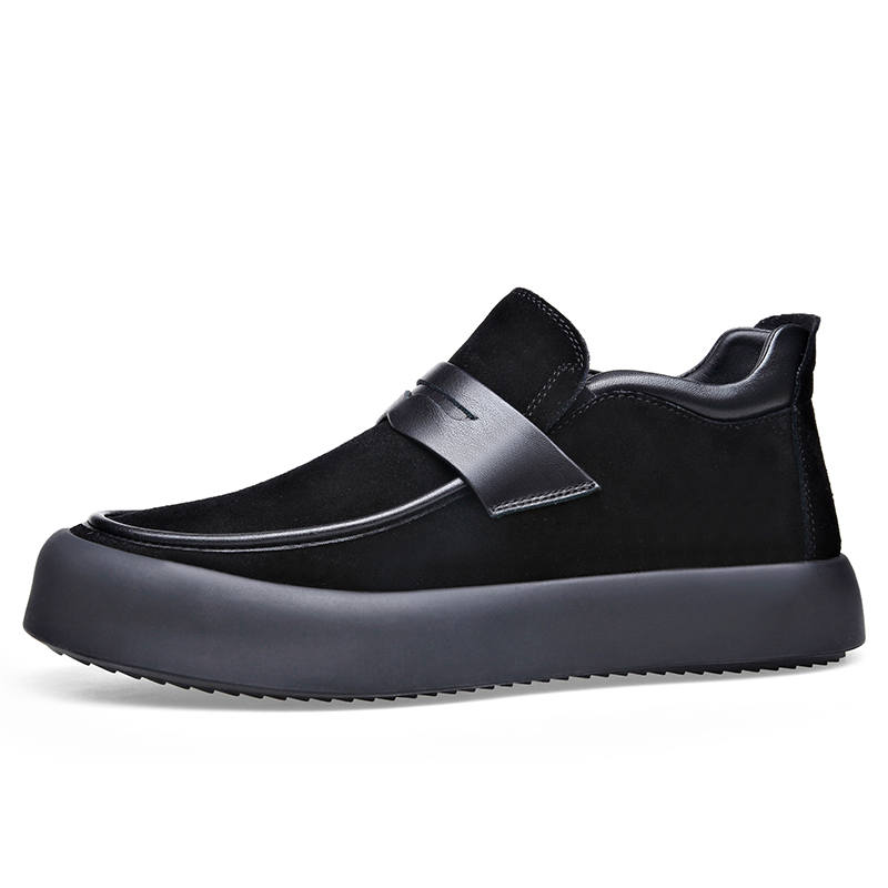 LUOMAIKE Cow Suede Casual Shoes Men's Black
