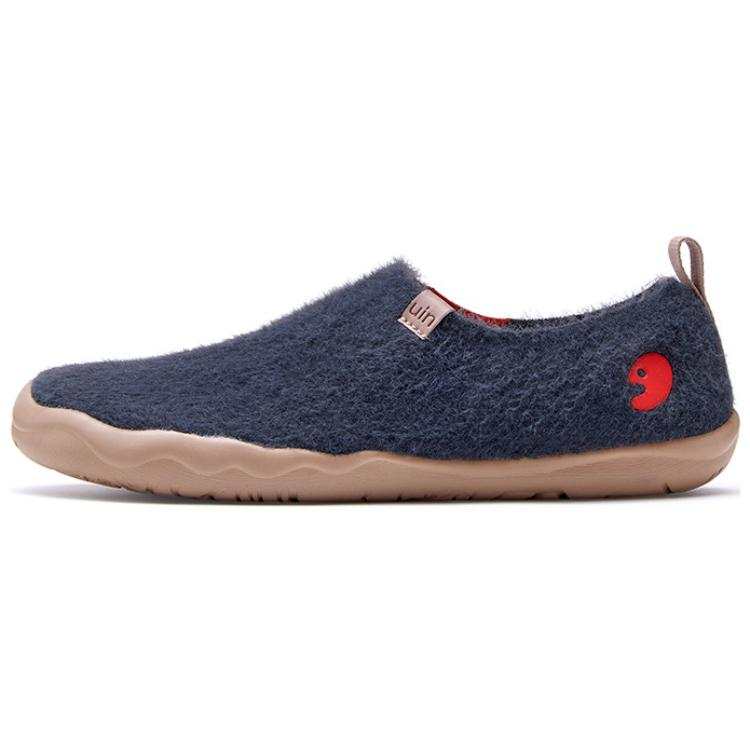 U.IN Toledo 1 Painted Travel Shoes Suede Flyknit Solid Color Collection Casual Shoes Men's Blue