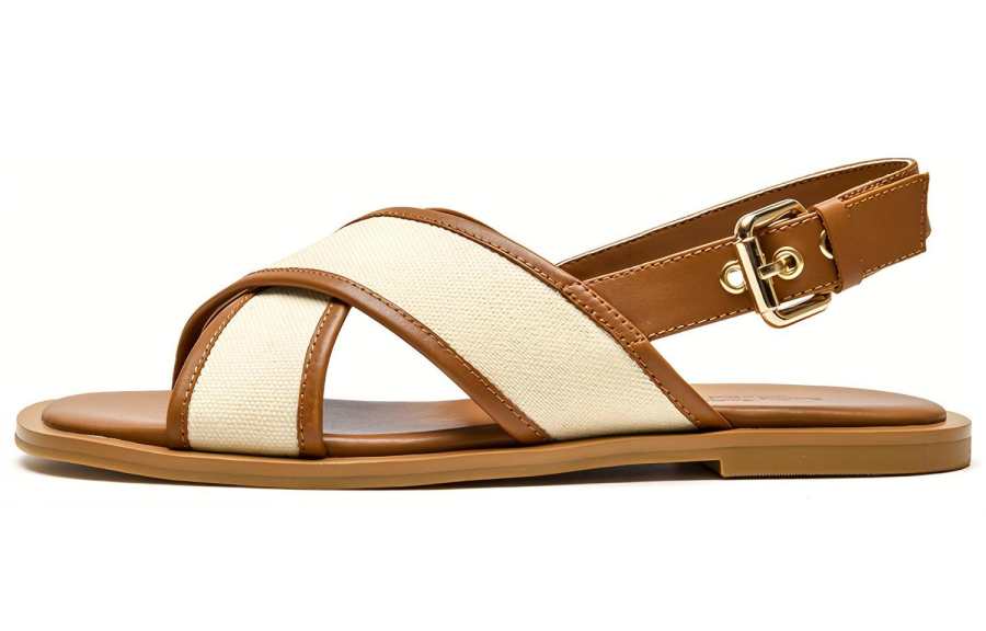 Beau Today Top Grain Cow Leather One Strap Sandals Women's