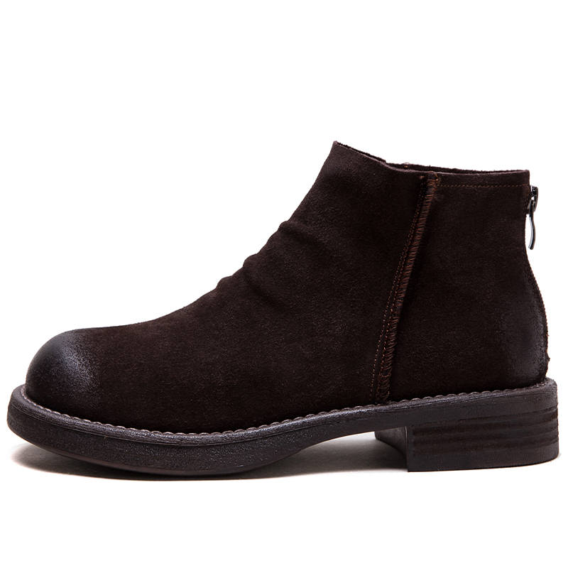 JIEZHOU Ankle Boots Women's Coffee/Black