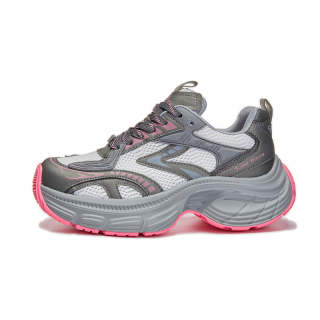 XUANBAHUI Chunky Sneakers Women's Low Top Gray Pink/White