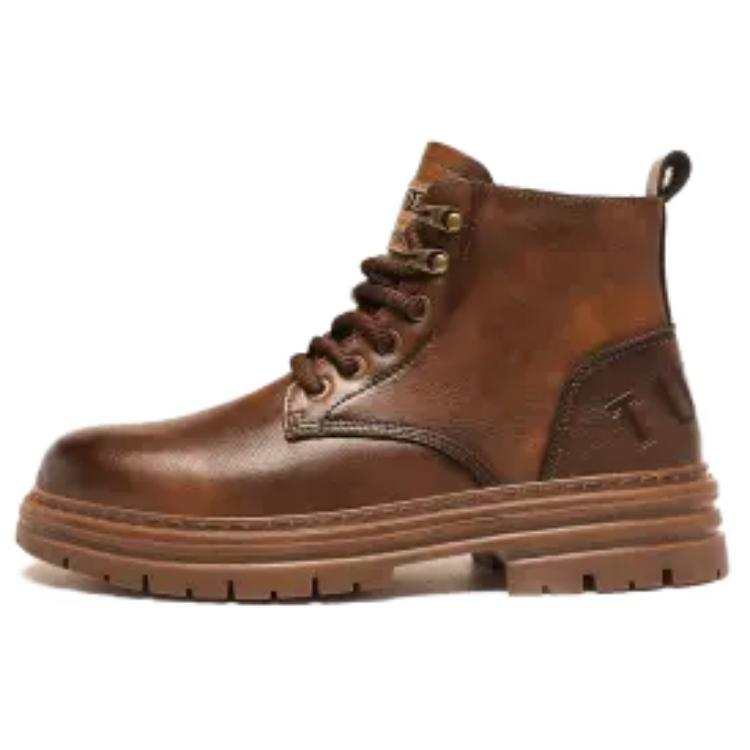 BANGNEY BANGNEY Cow Split Leather Short Combat Boots Men's