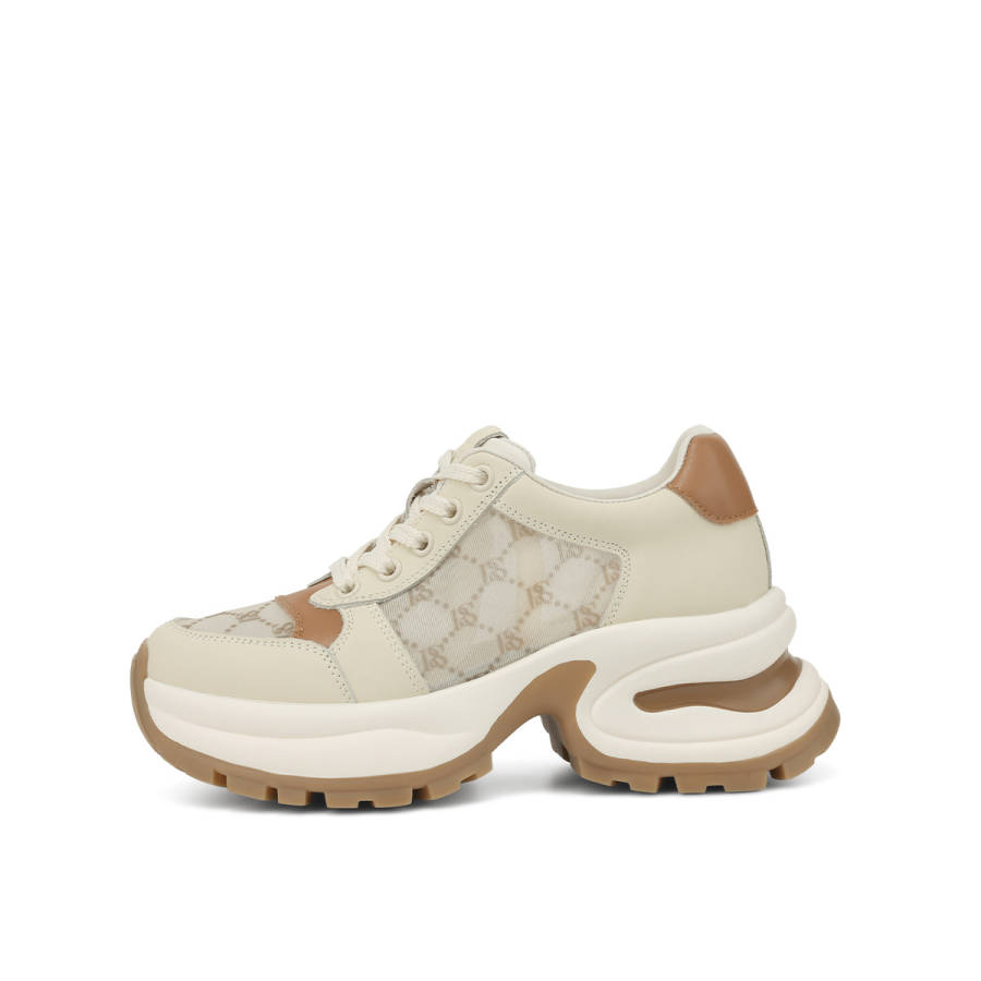 Rosa Bianca Breathable Height Increasing Breathable Height Increasing Low top Chunky Sneakers Women's Light Coffee