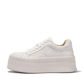 BELLALILY Top Grain Cow Leather Abrasion Resistant Height Increasing Low top Skateboard Shoes Women's