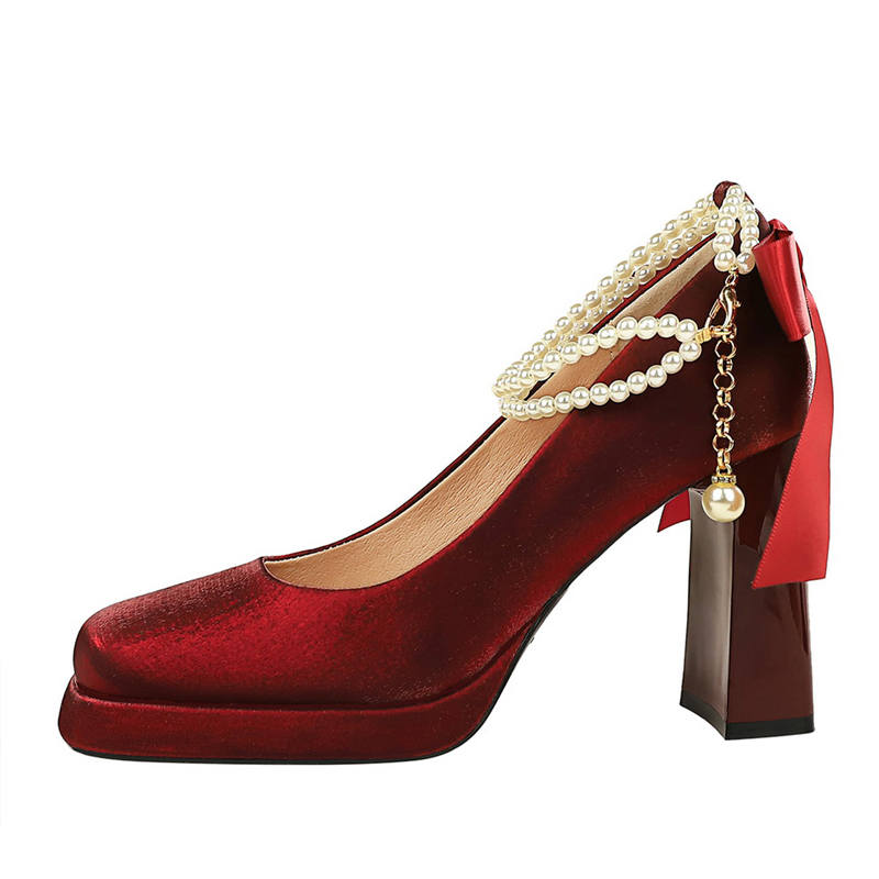 DUNNU Leather High Heels Women's