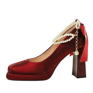 DUNNU Leather High Heels Women's