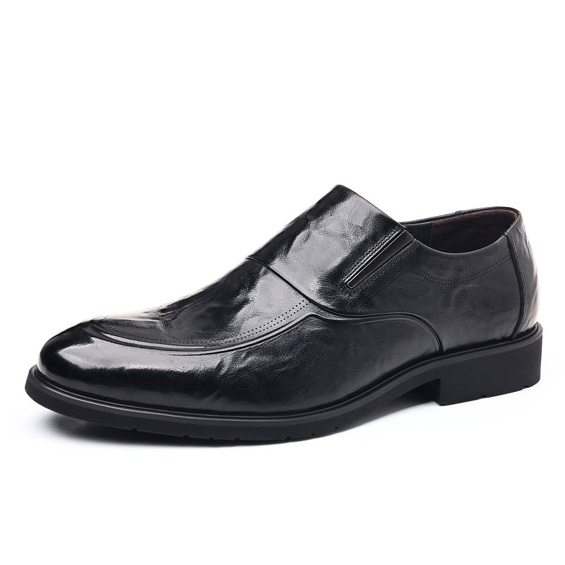 KACHILANG Cow Split Leather Dress Shoes Men's Black