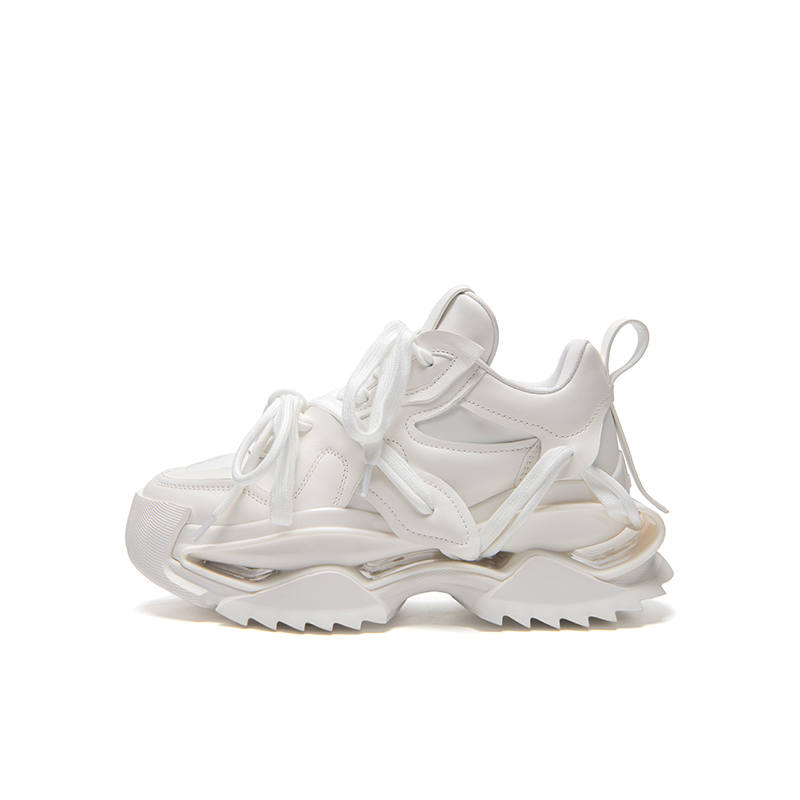 Talitaqoom Cow Leather Height Increasing Low top Chunky Sneakers Unisex 7cm