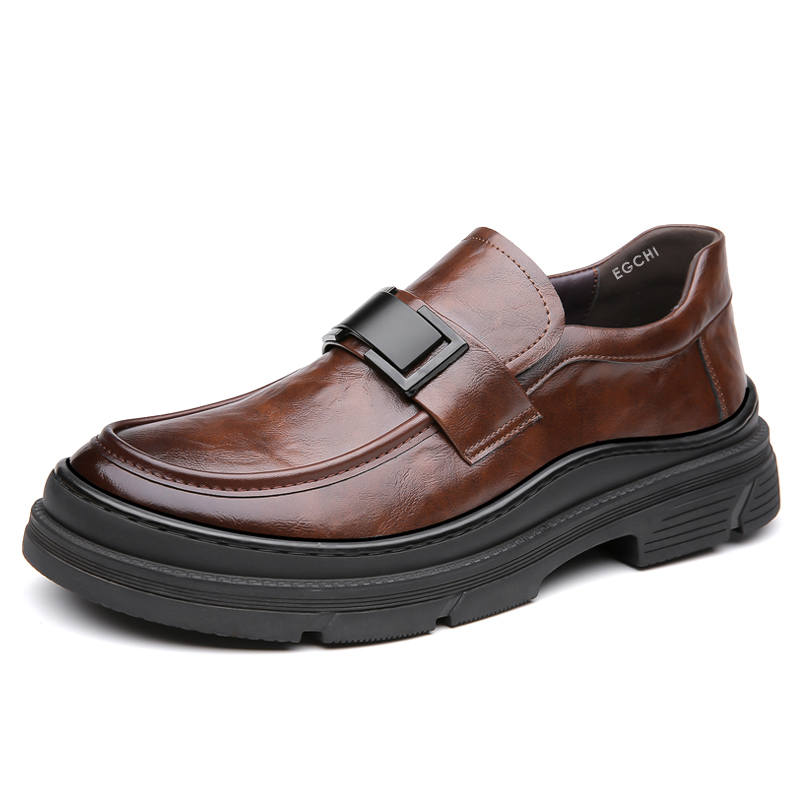 EGCHI Men's Casual Shoes Men's Mid Top Black/Brown