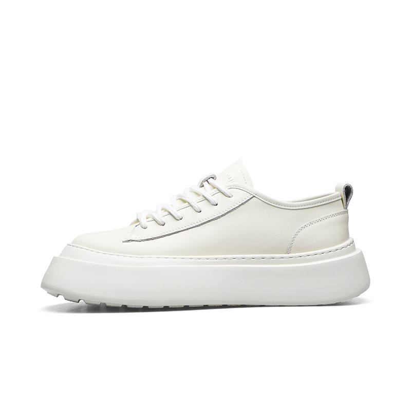 PARDASAUL Cow Leather Low top Skateboard Shoes Men's White