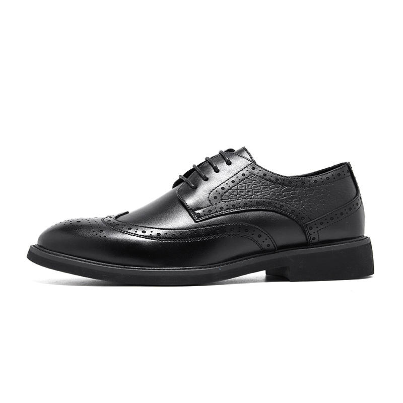 LUOMAIKE Cow Split Leather Dress Shoes Men's Black