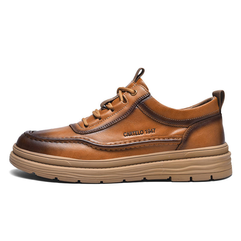 CARTELO Men's Casual Shoes Men's Low Top Yellow Brown/Black