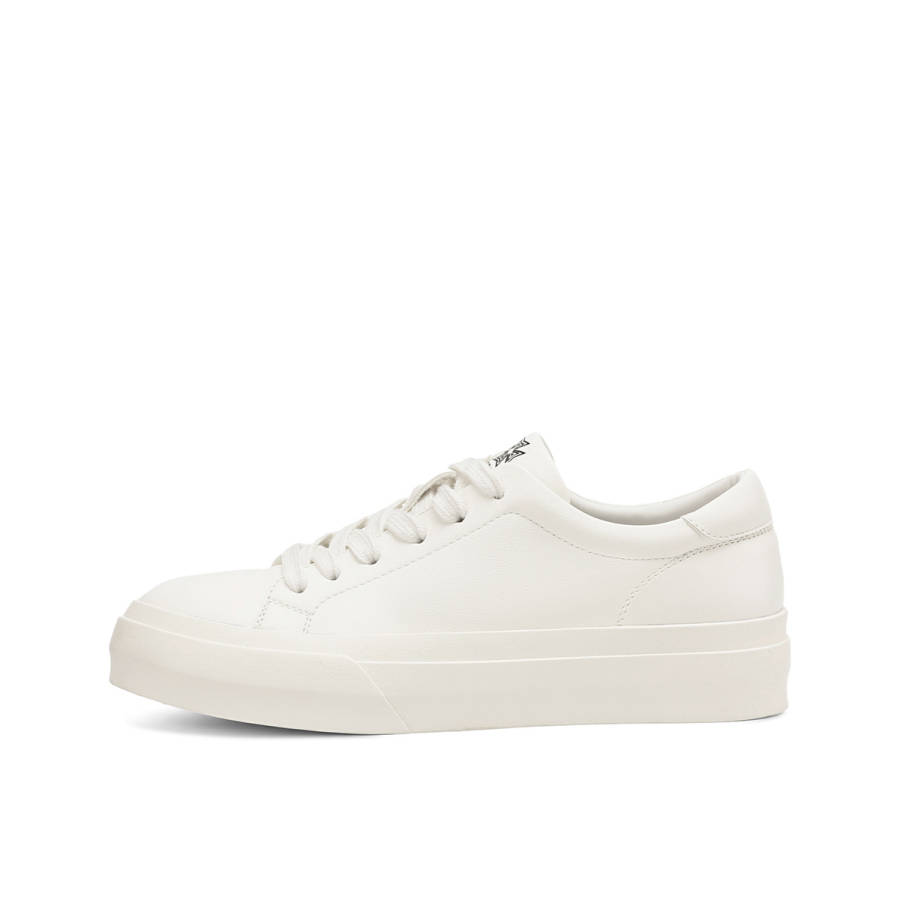 BOERDIQI Top Grain Cow Leather Low top Skateboard Shoes Women's White