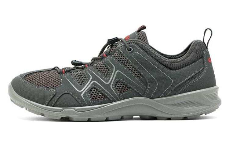 Ecco Pu Comfortable And Breathable Low top Sports Casual Shoes Men's Dark Gray
