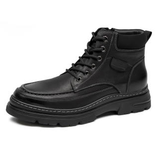GOG Top Grain Cow Leather Short Fleece Lined Thermal Combat Boots Men's