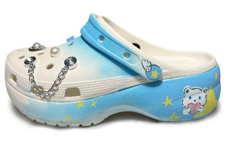 Crocs Crocs Classic Platform Clog Good Night, Macabaka Clogs Unisex Blue White