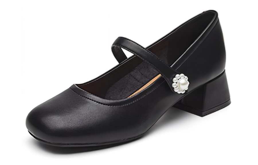 DAPHNE Pu Chunky Heel Mary Jane Shoes 4.5cm Women's