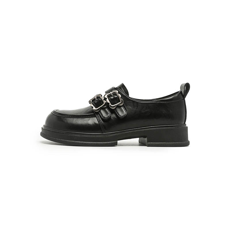 FIVE PLUS FIVE PLUS Cow Split Leather Loafers Women's Black
