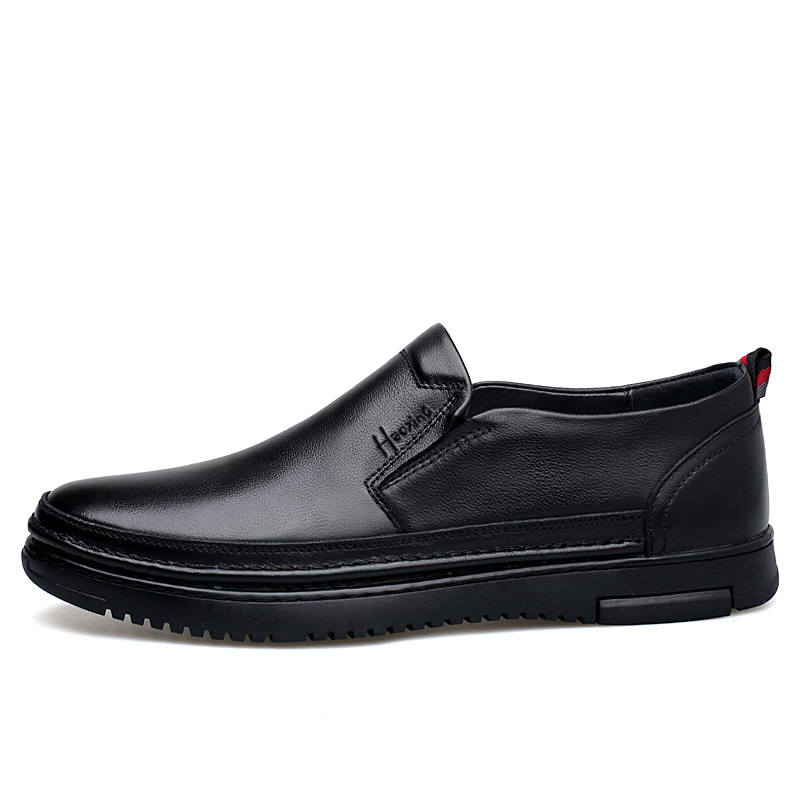 HAOXING Leather Casual Shoes Men's Black