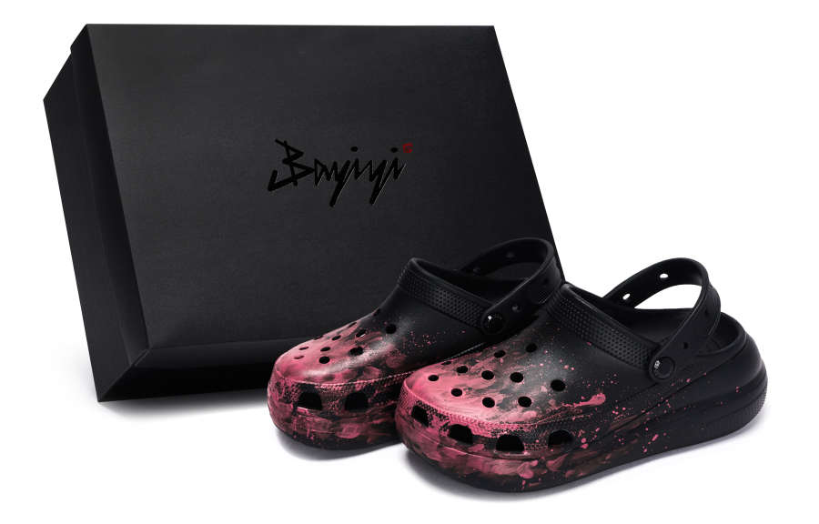 Crocs Classic Clog 811 Manufacturing, Incineration Site, Special Shoe Box Clogs Unisex Black Pink
