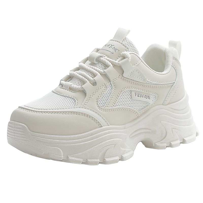 REIHUNG Synthetic Leather Chunky Sneakers Women's