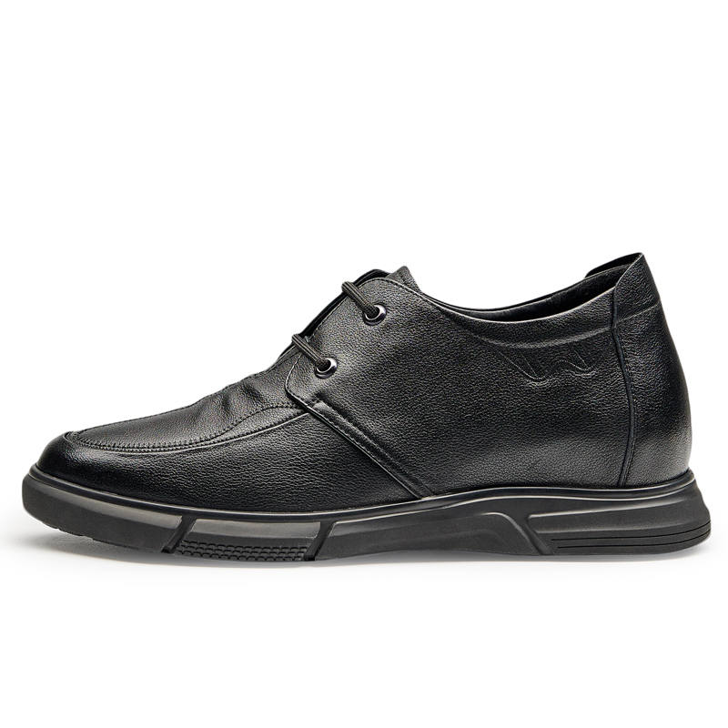 GOG Top Grain Cow Leather Genuine Leather Casual Shoes Men's Black