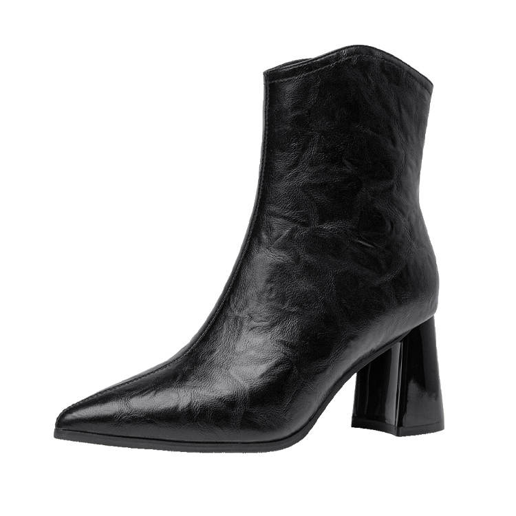 GUDIANFENGDU Pu Ankle Boots 7cm Women's