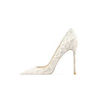 CHUYANG High Heels Women's Lace Ecru