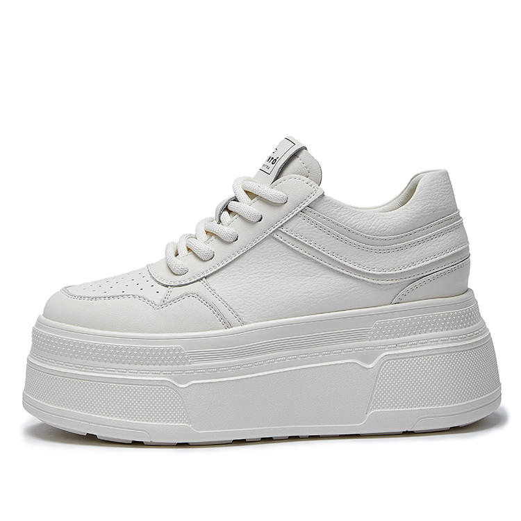 LAORENTOU Height Increasing, Balance, Abrasion Resistant, Lightweight, Breathable Low top Skateboard Shoes Women's Ecru