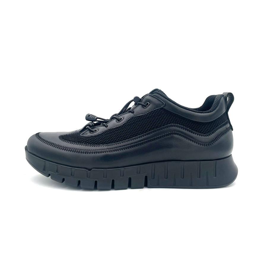 VRKK Top Grain Cow Leather Casual Leather Shoes Men's Black