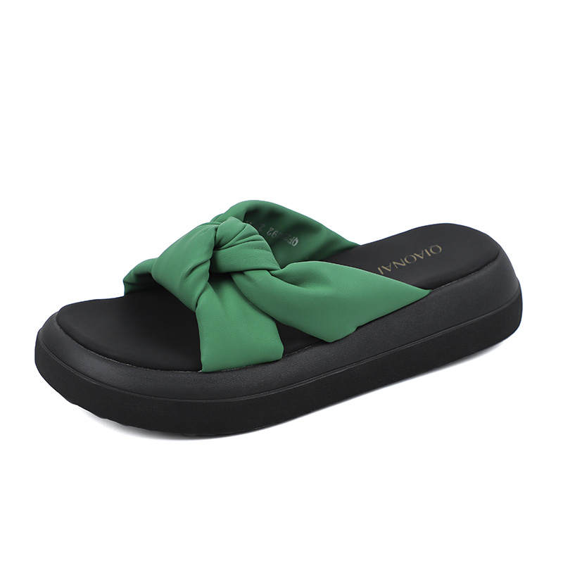 QIAONAI Stitching Slip Resistant Quick Dry Slide Slippers Women's