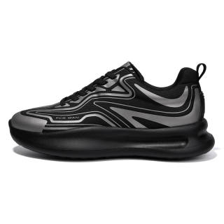 PALMPOLO Fabric Slip Resistant Abrasion Resistant Low top Casual Shoes Men's Black