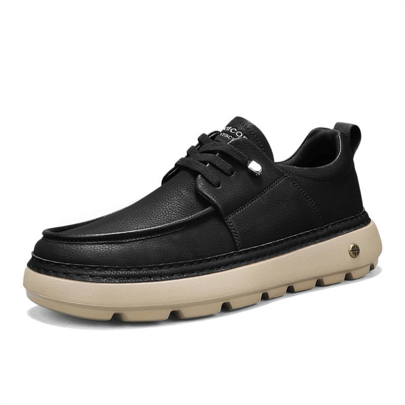 YEARCON Trendy Men's Outdoor Workwear Skate Shoes 2025 Edition Platform Elevator Shoes With Fleece Lining Casual Shoes