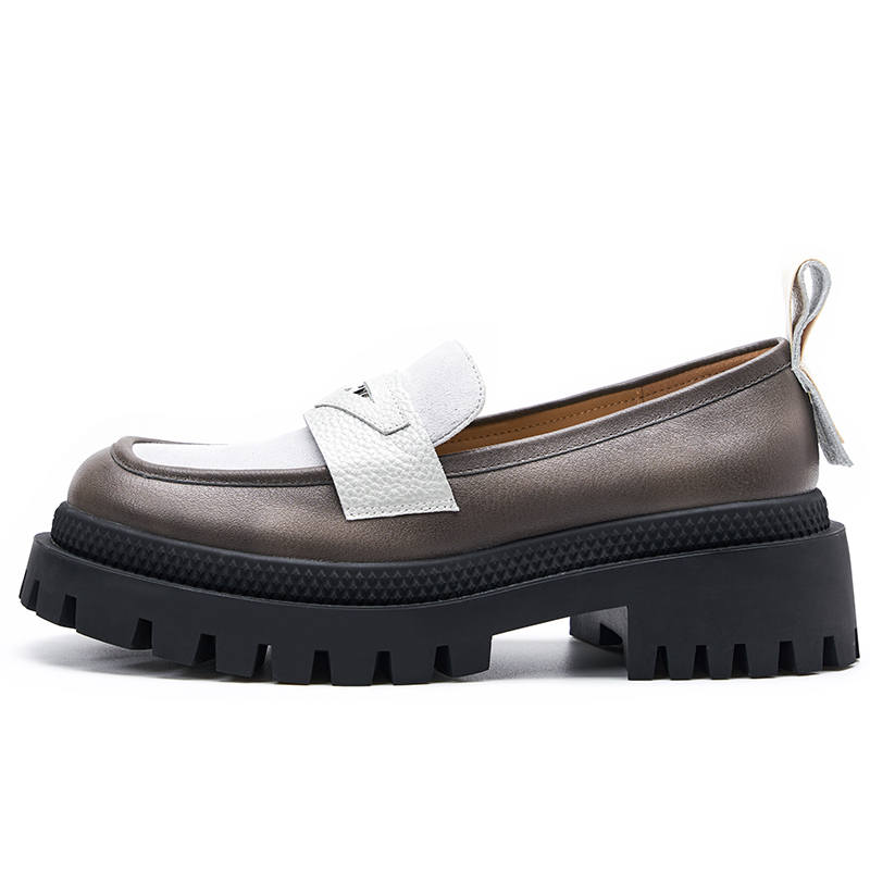 R'AZZURRO Loafers 6CM Women's Gray & Brown