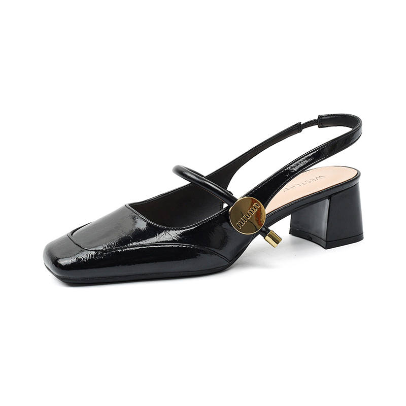 WESTLINK WESTLINK Microfiber Leather Chunky Heel High Heels 4.5cm Women's