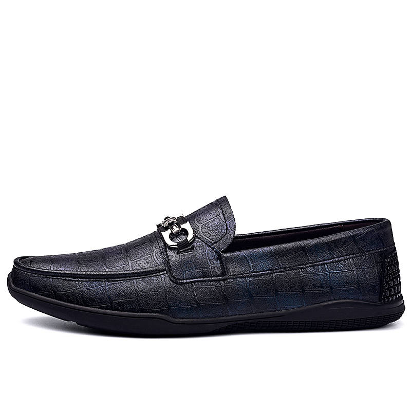 CITONGXIANSHENG Cow Split Leather Casual Shoes Men's Blue