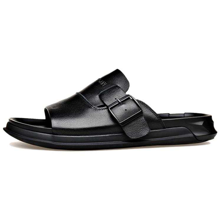 PT'SON PU Polyurethane Slip Resistant Slip Resistant Slide Slippers Men's Black