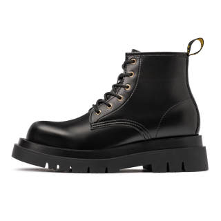 MADEN Workwear Collection Cow Split Leather Short Combat Boots Men's Black Fall Winter