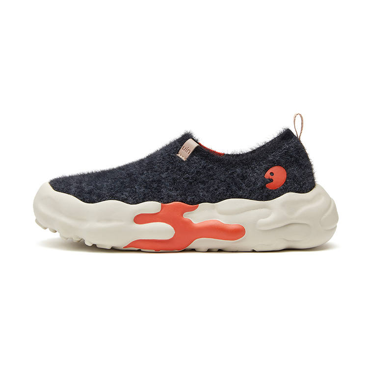 U.IN Painted Travel Shoes, Toledo 13 Suede Flyknit Collection Fabric Casual Shoes Unisex Black