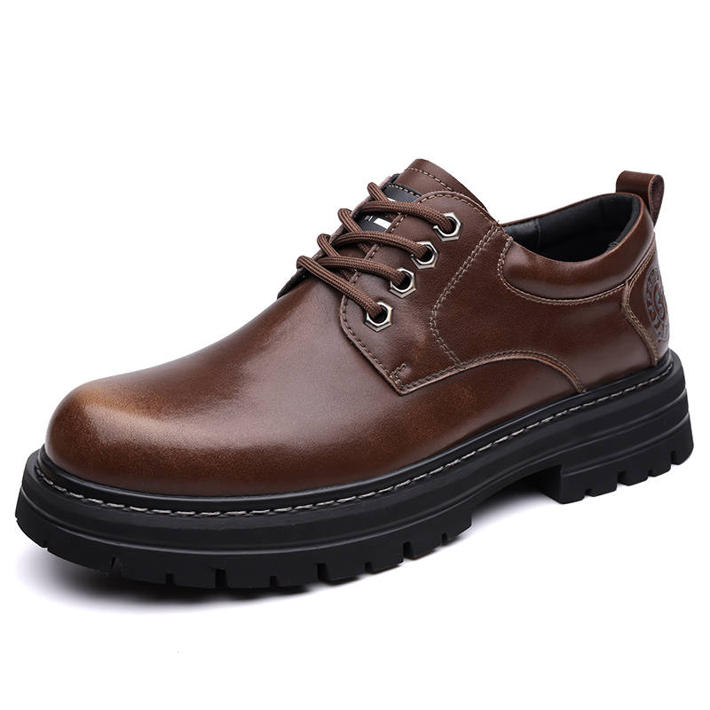 CITONGXIANSHENG Cow Split Leather Casual Shoes Men's Brown