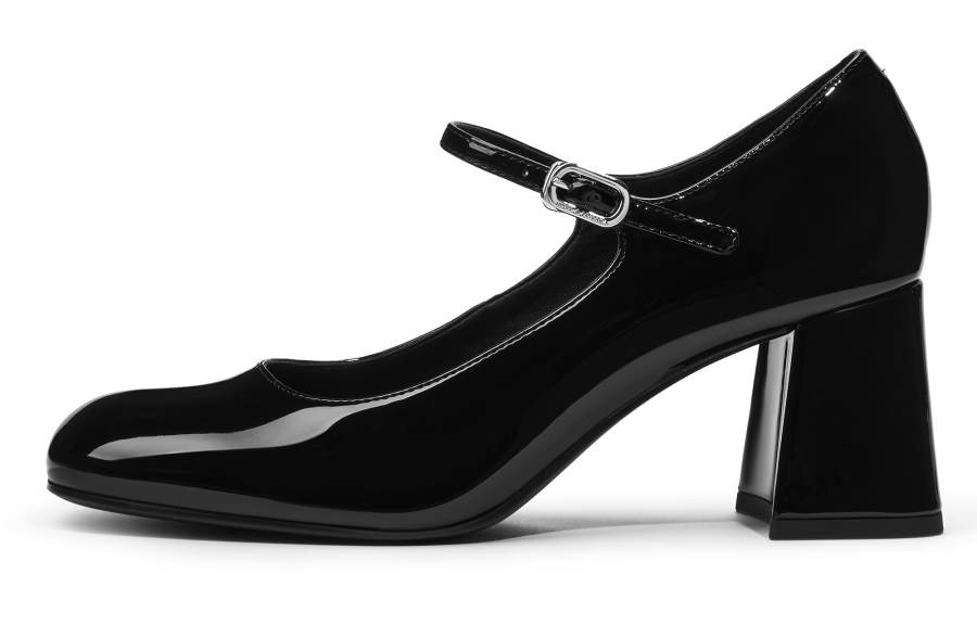 CHARLES&KEITH Small Ck Pu Chunky Heel Mary Jane Shoes 7.6cm Women's Multicolor