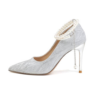MCKP Slim Heel High Heels 7cm Women's Silver