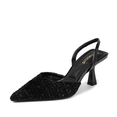 JIUXINGDAO Fabric Slim Heel High Heels Women's