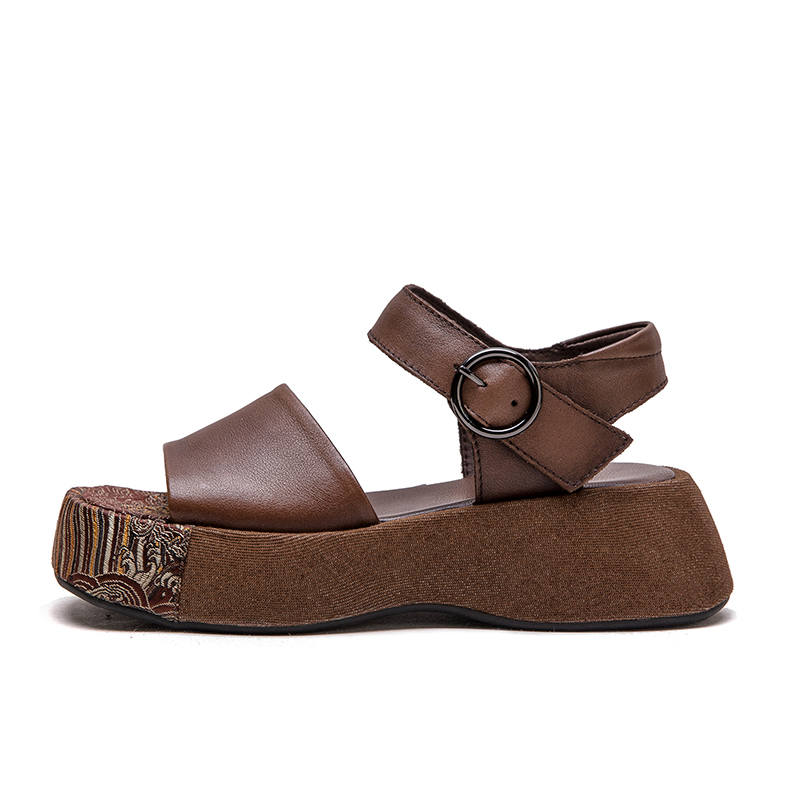 JIEZHOU Top Grain Cow Leather Fashion Trend Beach Sandals Women's