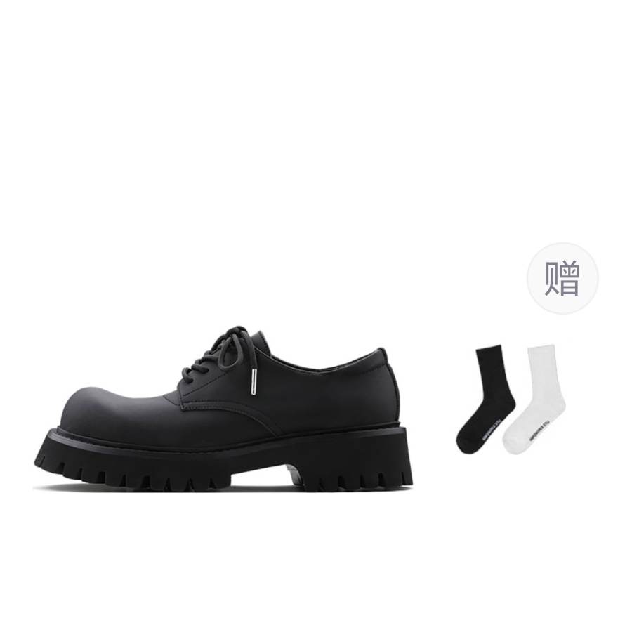 HANQIAORIJI Low top Matte Derby Shoes Unisex Black