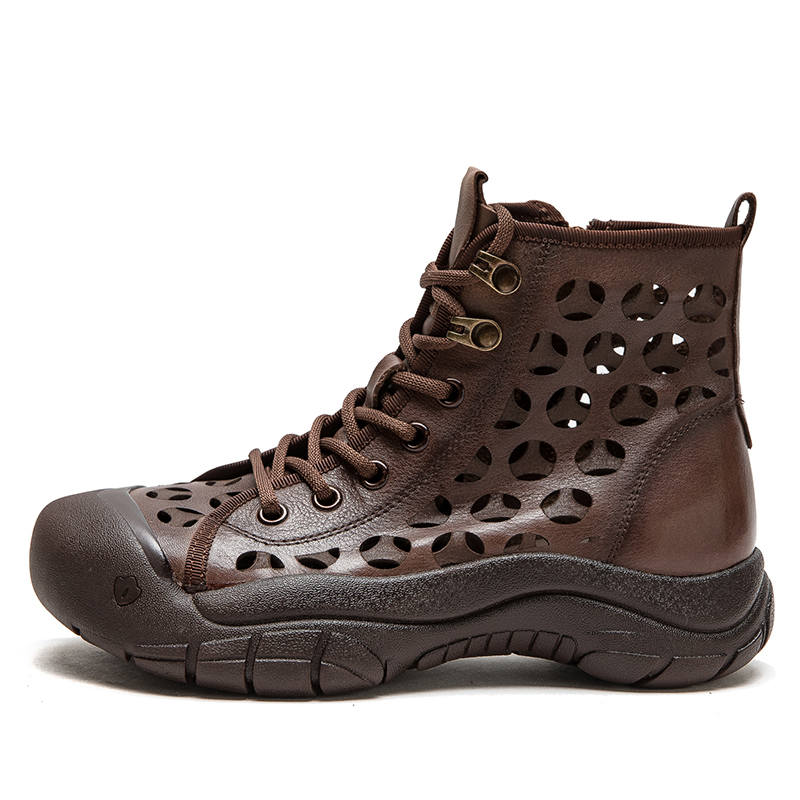 JIEZHOU Ankle Boots Women's Khaki/Brown