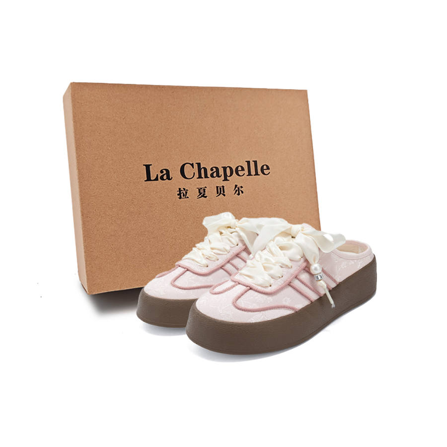 La Chapelle Rubber Sole Slip Resistant Abrasion Resistant Closed Toe Slippers Women's Pink