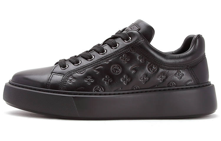 Satchi Leather Slip Resistant Abrasion Resistant Slip Resistant Abrasion Resistant Low top Skateboard Shoes Men's Black